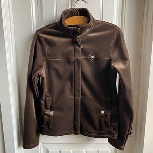 Orage Brown Velvet Fleece Jacket Large